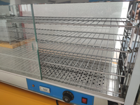 Vitrine commerciale de nourriture chaude d'acier inoxydable/réchauffeur de nourriture d'affichage en verre de haute qualité