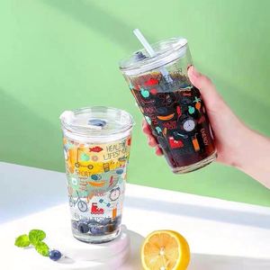 Tazas de Vidrio Personalizadas con Logotipo de 350 ml y 400 ml con Escala y Tapa de Silicona con Pajita de Fácil Apertura para Bebidas Energéticas - Product Image 6