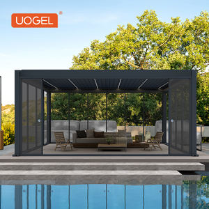 Pérgola de techo de Louvre de aluminio Parasol clásico de lujo para exteriores con gazebos con recubrimiento en polvo Características a prueba de lluvia - Product Image 1