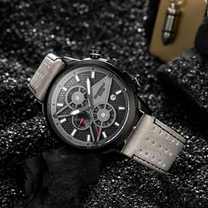 Fashion men quartz watch collection leather chronograph watches for men