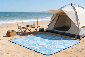 Tapis d'extérieur en plastique PP résistant aux taches, couleur personnalisée, pour le camping et les pique-niques - Product Image 3