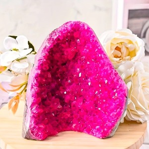 Collection de présentoirs naturels : Cristal de géode de quartz, Bol chantant en cristal de forme libre, Pierres, Artisanat en cristal, Grappe de géode de quartz rose - Product Image 3