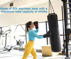 Topind 5mm Đường kính võng Ghế xích đu nhiệm vụ nặng nề treo chuỗi ghế với Carabiner - Product Image 6