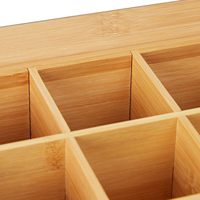 Boîte de rangement pour sachets de thé en bambou avec 12 compartiments et couvercle transparent, support en bois pour sachets de thé pour comptoir de cuisine ou armoire