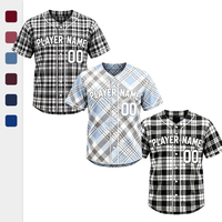 Maillot de baseball personnalisé à motif écossais, avec nom, numéro et logo, pour les jours de match, idéal pour les tenues de groupe et les hauts de mode