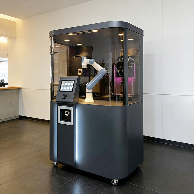 AI Smart Cafe Robot Barista Arm 6-Axis Collaborative Coffee Robot for Espresso/Latte Making 100-150 Drinks/Hour 220V for Smart