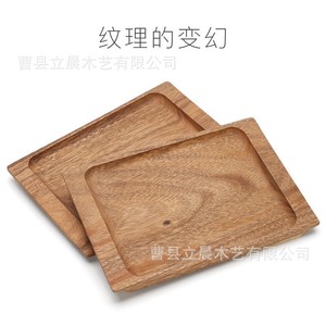 Solid Wood Rectangular <b>Tea</b> <b>Tray</b> Cup Holder For Home Hotel Use Simple Wooden Serving Plate With Cake And Coffee - Product Image 4