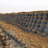 Système de confinement de cellules en grille HDPE, fossé de drainage extérieur, barrage de déviation des inondations, canal, stabilisation du sol et du gravier, géocellules