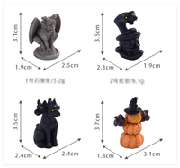Mini DIY artesanías de resina de Halloween estatuilla de pájaro Castillo de la muerte y fantasma Micro paisaje jardín figuras horribles estilo en miniatura