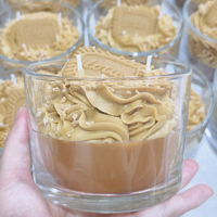 Vela Aromática con Forma de Galleta de Caramelo, Vela de Cera de Soja de 3 Mechas con Aroma a Galleta para Decoración del Hogar, Recuerdo de Boda, Fiesta, Regalo de Cumpleaños