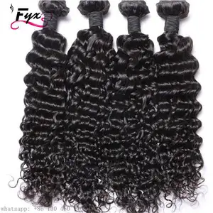 Qualité supérieure cheveux brésiliens bruts bouclés faisceaux de vague profonde faisceaux de cheveux pour le tressage de la meilleure usine de vendeurs de cheveux chinois