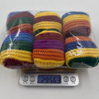 Ensemble de jouets à presser en tricot de coton durable avec rayures arc-en-ciel vives, doux, en crochet, anti-stress pour jonglage des jeunes