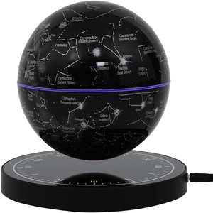 مصباح مكتب بتصميم السماء المرصعة بالنجوم يطفو مغناطيسياً مع قاعدة دوارة على شكل طبق طائر، هدية ديكور منزلي أنيقة مصنوعة من البلاستيك - Product Image 1