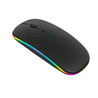 Souris sans fil BT rechargeable ultra fine Mini optique 1600DPI RGB 3D ergonomie Design pour ordinateur portable PC en stock