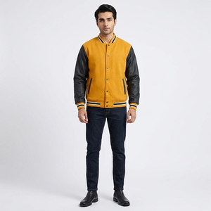 Autumn <b>Men's</b> Custom Logo Varsity College <b>Jackets</b> <b>Long</b> Sleeve Blank Baseball <b>Jacket</b> With Plain Dyed Winter <b>Jacket</b> - Product Image 1