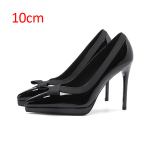 <span class=keywords><strong>Chaussures</strong></span> à talons hauts de 10 cm pour femmes, grande taille, design nœud papillon, élégantes et tendance, pour occasions formelles - Product Image 1
