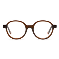 Monture de lunettes classique vintage ronde en acétate de qualité supérieure, unisexe, avec logo personnalisé, vente en gros