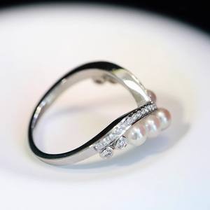 10657DIY Pearl Accessories S925 Silver Ring Empty Holder <b>Concealer</b> Silver Jewelry Holder with 11-13mm Round Beads - Product Image 2