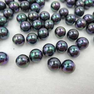 Perle <span class=keywords><strong>di</strong></span> Madreperla da 6 mm e 8 mm, Perle <span class=keywords><strong>di</strong></span> Conchiglia, Forma Rotonda Perfetta, Foro Semi-Penetrato, Prezzo All'Ingrosso in Colori Bianco, Nero, Oro - Product Image 2