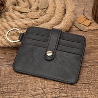 Portefeuille minimaliste en cuir véritable de haute qualité pour cartes d'identité, de crédit et bancaires avec porte-clés, vente en gros, fabricant