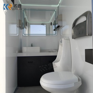 Remorque de toilettes mobiles à deux compartiments, remorque de salle de bain portable avec réservoir d'eau potable pour mariage, événement en plein air - Product Image 6