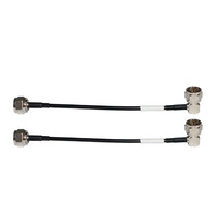 Cable de comunicación RG174 con conector F macho a F macho, modelo F-JW1.5-RG174-F-J1.5, ensamblaje de cable RG174 con conector F en ángulo.