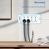 Soket Daya ekstensi standar Universal dengan 4 colokan USB 8 outlet