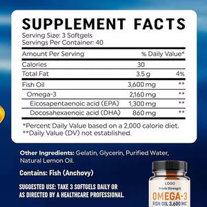 Omega - 3 yumuşak kapsül çoklu doymamış yağ asidi besin takviyeleri diyet takviyeleri balık yağı EPA ve DHA <span class=keywords><strong>a</strong></span>çısından zengindir - Product Image 4