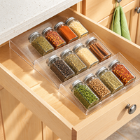 Ensemble de tiroirs pour épices de cuisine moderne KS avec organisateur empilable multifonction en plastique PET sans BPA de qualité alimentaire
