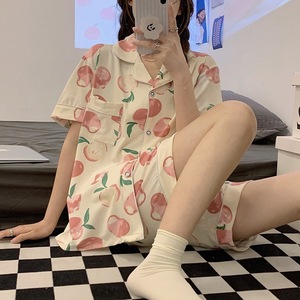 Vente chaude femmes fruits imprimer frais anti-âge ensemble de vêtements de nuit été 3 pièces pyjamas ensemble - Product Image 2