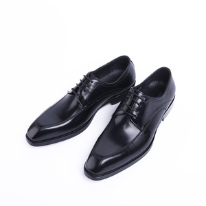 Chaussures habillées en cuir de vachette véritable pour hommes, style brogue, à enfiler, à bout pointu, imperméables, respirantes, avec soutien de la voûte plantaire - Product Image 3