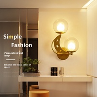 Nordique créatif luxe mur LED lampe chambre chevet avec fer américain intérieur salon acier verre Luz De Soporte décor
