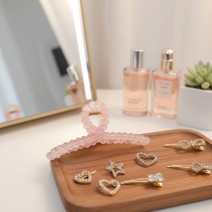 Trending Fashion Heart Star fiocco di cristallo per capelli in metallo semplici accessori per bambini e donne 5cm taglia vendita calda all'ingrosso - Product Image 3