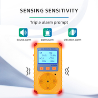 Detektor Gas portabel, IP67 detektor Gas portabel tahan air, CH4 O2 CO H2S, detektor gas Multi 4 dalam 1, alarm Gas