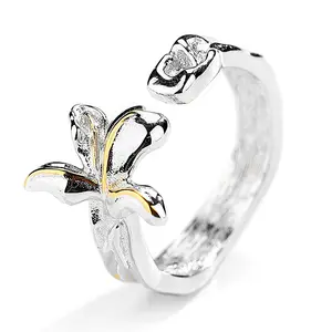 Premium Light Luxury 925 Sterling Silver New Flower irregolare Texture anello in argento Sterling 2023 nuovi arrivi