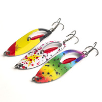 Leurre artificiel dur en métal, spinnerbait à double lame scintillante, hameçon triple en forme de saule rouge pour achigan