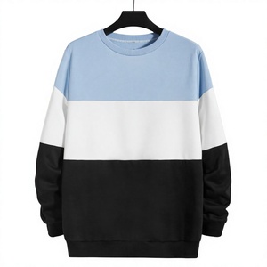<b>Men's</b> Sky blue Crewneck <b>Sweatshirt</b> <b>white</b> in the middle, and black at the base—this color-block crewneck keeps it clean and bold. - Product Image 1