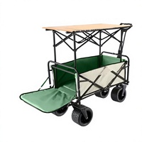 Chariot de voyage pliable de grande taille, de haute qualité, pour le camping en plein air, avec table et pare-soleil