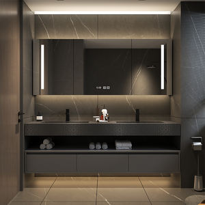 <span class=keywords><strong>Meuble</strong></span> <span class=keywords><strong>de</strong></span> <span class=keywords><strong>salle</strong></span> <span class=keywords><strong>de</strong></span> <span class=keywords><strong>bain</strong></span> moderne et <span class=keywords><strong>simple</strong></span> <span class=keywords><strong>de</strong></span> luxe léger, tout-en-un, en bois massif, avec lavabo et table à laver - Product Image 1