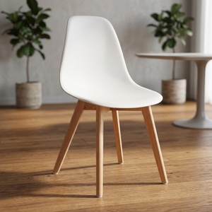 เก้าอี้พลาสติกดีไซน์ทันสมัยสไตล์นอร์ดิกแบบปรับเปลี่ยนได้ สีขาว รุ่น Silla Tulip สำหรับบ้าน สำนักงาน โกดัง ห้องครัว ขายดีที่สุด - Product Image 3