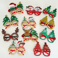 Nouvelles lunettes de Noël en polyester, 14 styles : bois de renne, sapin de Noël, Père Noël, bonhomme de neige, pour les fêtes