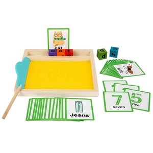 Bandeja de <span class=keywords><strong>Madera</strong></span> para Practicar la Escritura de <span class=keywords><strong>Letras</strong></span> y Números para Preescolar, Bandeja de Arena Montessori para Niños con Tapa para el Aula - Product Image 2