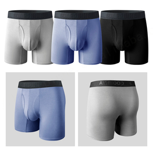 Calzoncillos Largos para Hombre con Logotipo Personalizado, Cómodos, Tipo Bóxer, de Bambú y Spandex, Cintura Elástica, Antibacterianos y Transpirables - Product Image 1