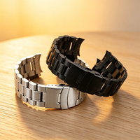 Vente en gros de design Chaîne métallique en acier inoxydable 304L à 3 maillons Bracelet de montre à bout incurvé 18mm 20mm 22mm pour différentes montres