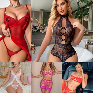 Venta Directa de Fábrica, Conjunto de Lencería Femenina de Talla Grande, Conjunto de Sujetador y Braguita de Encaje Sexy para <span class=keywords><strong>Mujer</strong></span> - Product Image 1