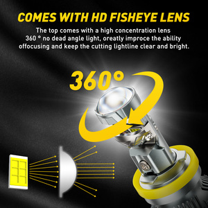 Auxito H11 <b>led</b> <b>headlight</b> Translucent fan style 12-24V 42W 2300LM 6500K white 7035 <b>LED</b> <b>headlight</b> bulb - Product Image 3