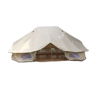 SUNWAY Great Design With Three Doors Waterproof Canvas Emperor Family Camping Bell Tent