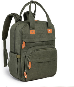 Ibeiker Diseño personalizado Mami Mommy Bolsa de pañales Mochila con cambiador portátil y estuche para chupete y correas para cochecito - Product Image 1
