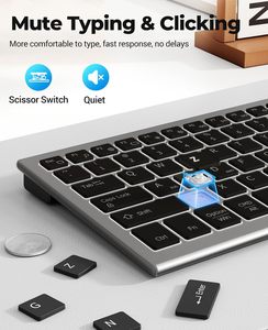 JOMAA New 2.4G Dual Mode RGB Backlit Wireless <b>Keyboard</b> With USB Type-C Rechargeable <b>Keyboard</b> for PC/Laptop/<b>Tablet</b> Backlit Keyboa - Product Image 6