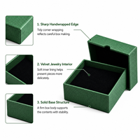 Boîte à bijoux rigide de luxe verte personnalisée avec tiroir coulissant, texture gaufrée, emballage cadeau pour bagues, montres, lunettes et accessoires, vente en gros